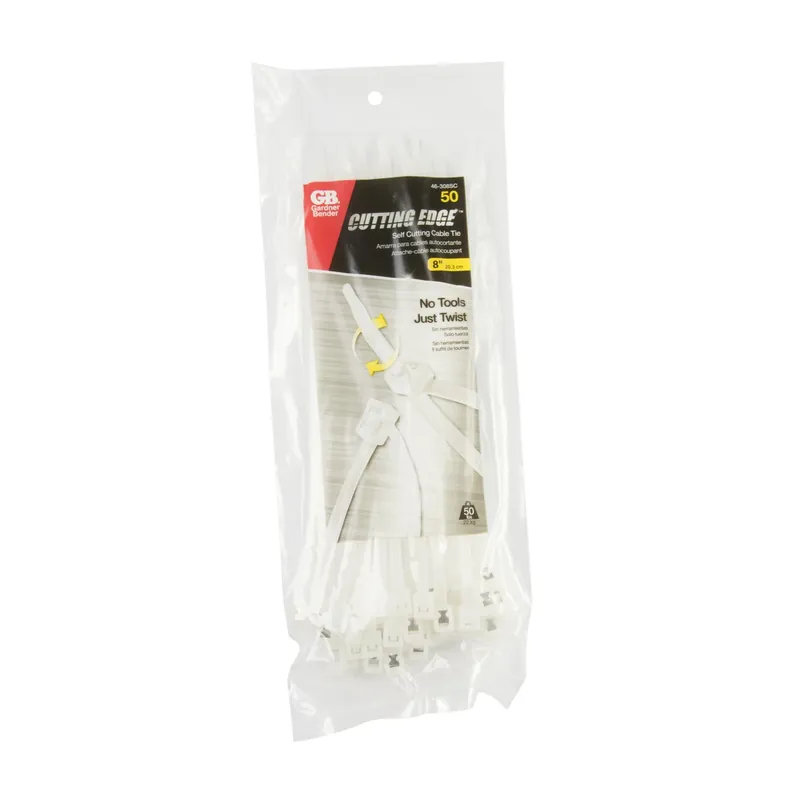 Gardner Bender 8 In. L Clear Self-Cutting Cable Tie 50 Pk