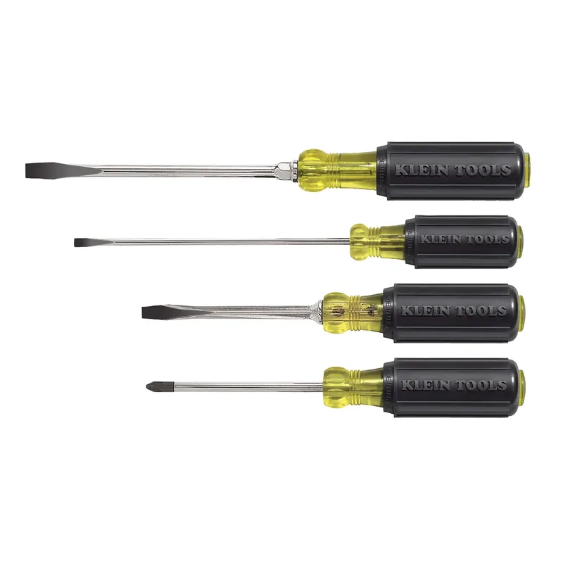 4 Piece Screwdriver Set With Cushion Grip Handles And Precision Tips