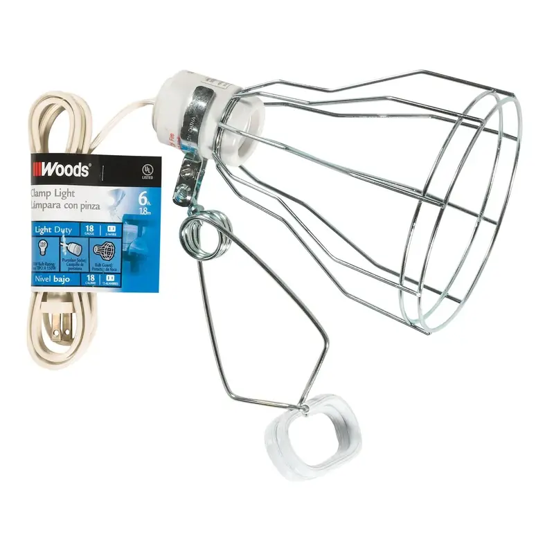 150w Clamp Lamp With Protective Guard And 6-foot Cord