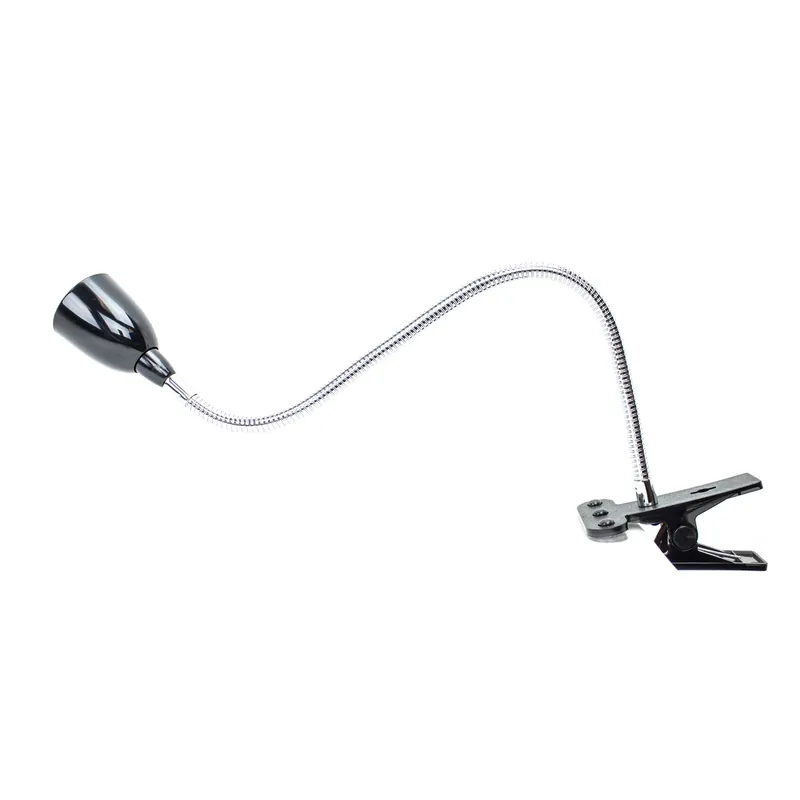 22 In. Semi-gloss Black Gooseneck Clip-on Lamp With Adjustable Arm