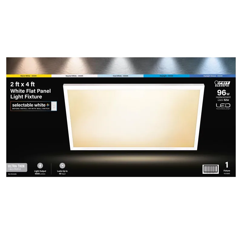 Electric 1 In. H X 24 In. W X 48 In. L Led Flat Panel Light Fixture