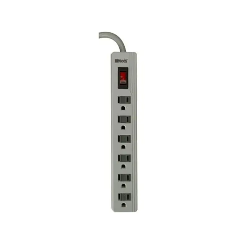Woods 1.5 Ft. Surge Protector Power Strip With 6 Outlets And 280 Joules
