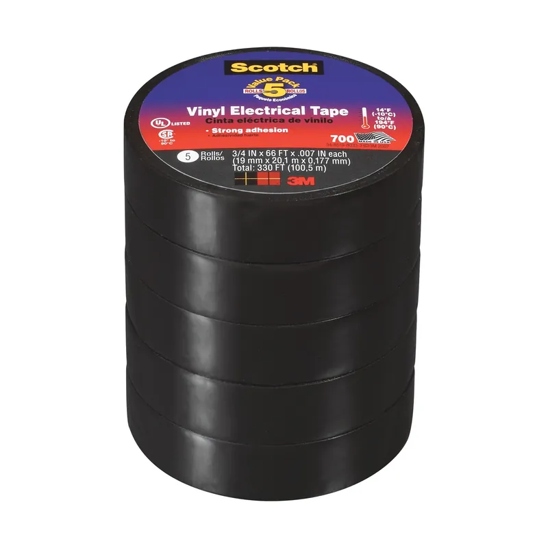 3M Scotch 3/4 In. W X 66 Ft. L Black Vinyl Electrical Tape