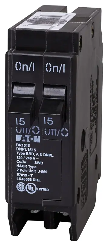 Duplex Circuit Breaker 15a 120vac Type Dnpl 2-pole Plug-in