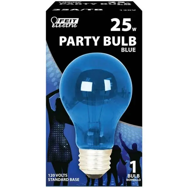 25 Watt Blue Transparent Party Light Bulbs 25a-tb - Dimmable A19