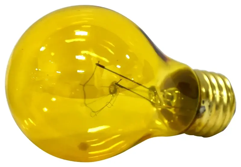 11713 25 Watt Transparent Yellow A19 Light Bulb - 120v, 3000 Hour Life