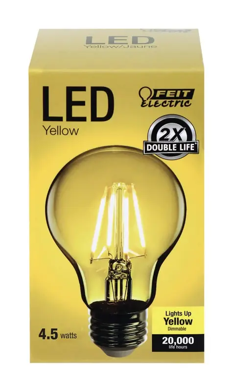 Feit A19 E26 (Medium) Filament LED Bulb Yellow 30 Watt Equivalence 1 Pk