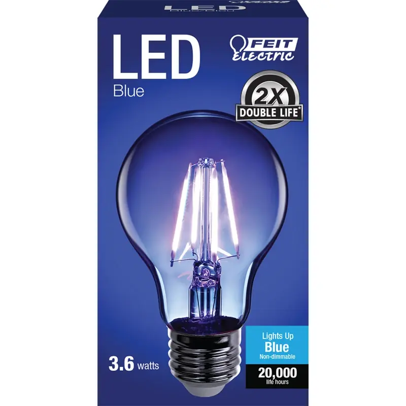 Feit A19 E26 (Medium) Filament LED Bulb Blue 30 Watt Equivalence 1 Pk