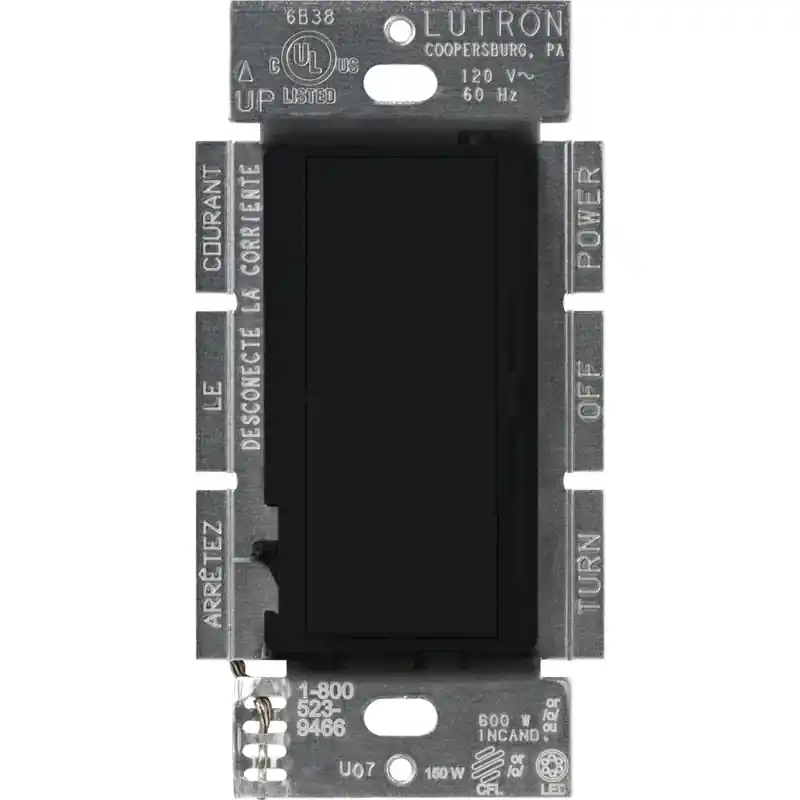 Lutron Diva Black 600 W 3-Way Dimmer Switch 1 Pk