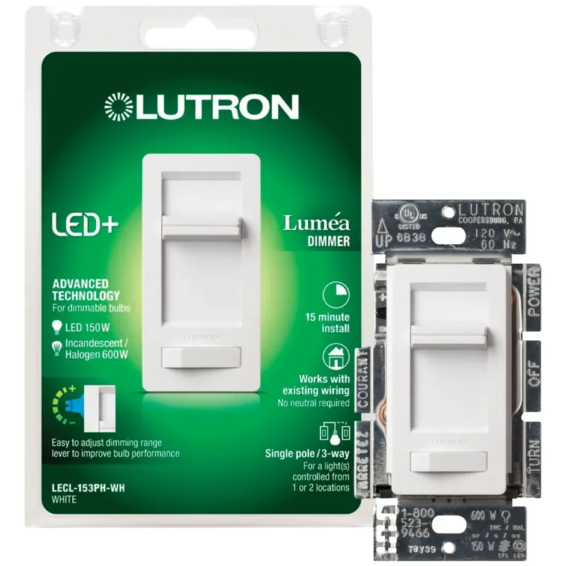 Lutron Lumea White 150 W 3-Way Dimmer Switch 1 Pk