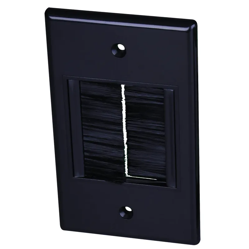 Monster Just Hook It Up Black 1 Gang Plastic Home Theater Brush Wall Plate 1 Pk