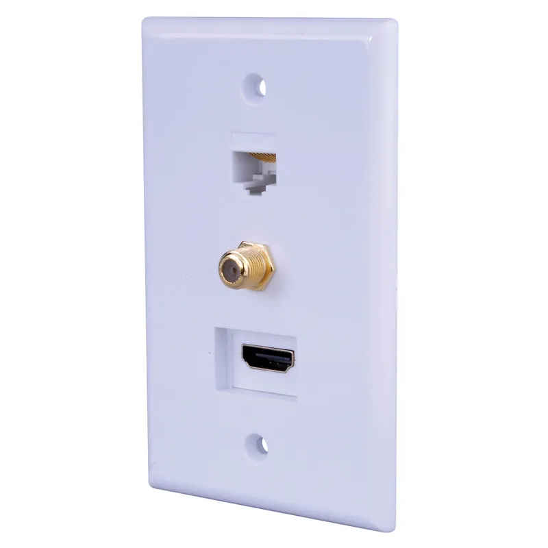 Monster Just Hook It Up White 1 Gang Plastic Coaxial Wall Plate 1 Pk