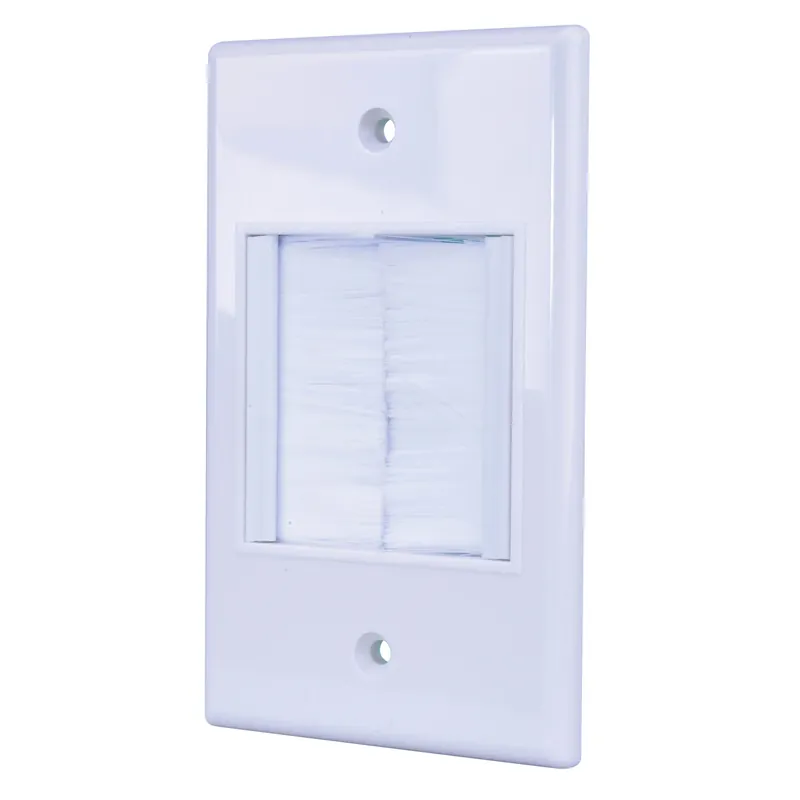 Monster Just Hook It Up White 1 Gang Plastic Home Theater Brush Wall Plate 1 Pk