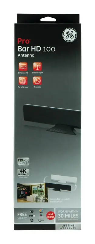 Pro Bar Hd 100 Indoor Hdtv Antenna 30 Mile Range Model 33683