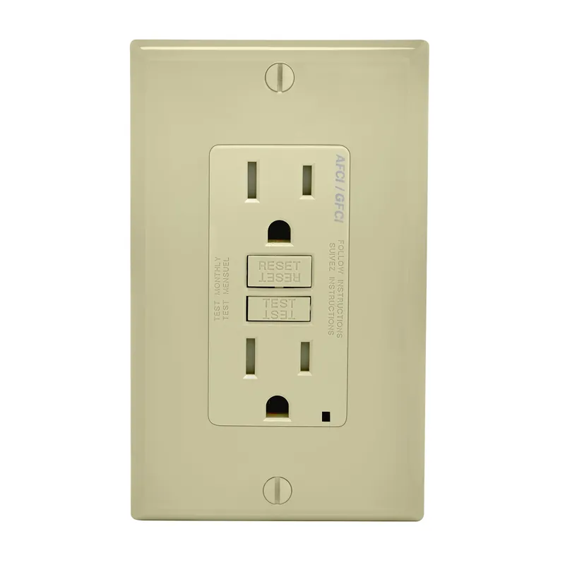 Leviton Decora 15 Amps 125 V Ivory AFCI/GFCI Dual Function Outlet 5-15R 1 Pk