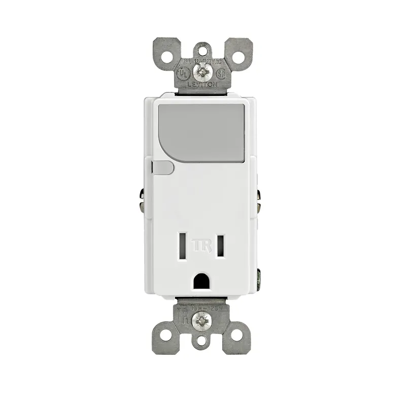 Leviton Decora 15 Amps 125 V White Outlet/Guide Light 5-15R 1 Pk