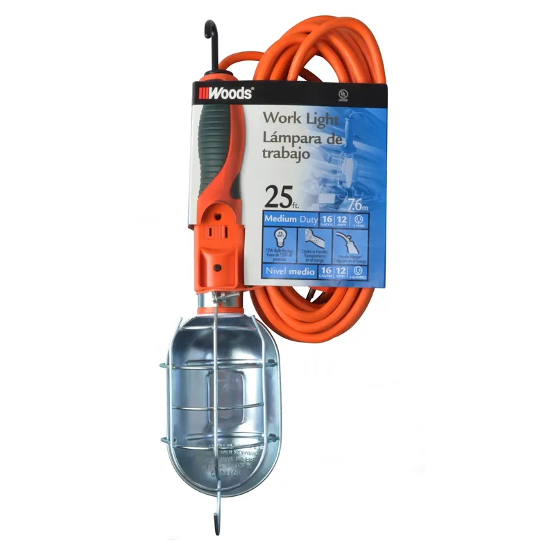 75w Incandescent Trouble Light With 25 Ft. Sjtw Power Cord And Metal Guard