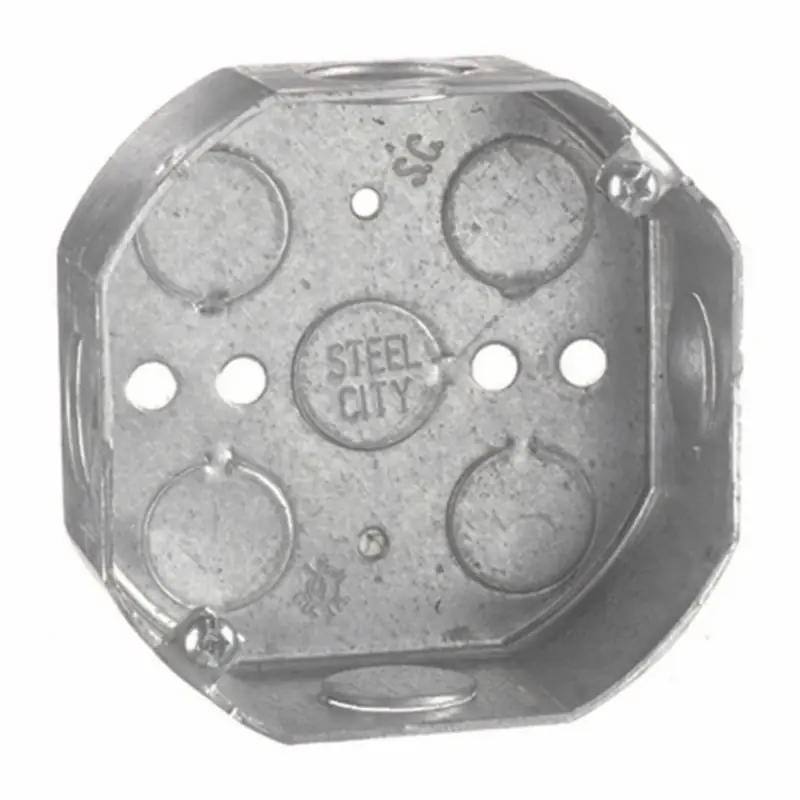 Steel City 15.8 Cu In Octagon Galvanized Steel Ceiling Box Silver