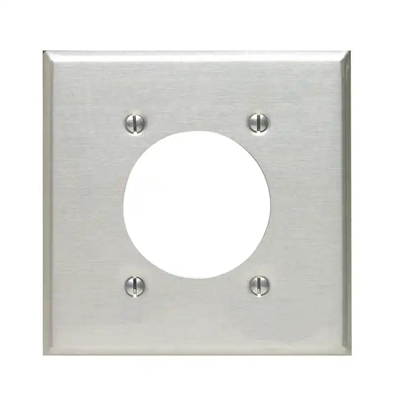Leviton Silver 2 Gang Aluminum Single Outlet Wall Plate 1 Pk
