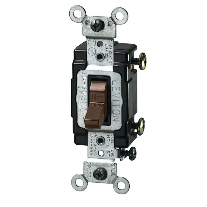 Leviton 20 Amps Single Pole Toggle AC Quiet Switch Brown 1 Pk