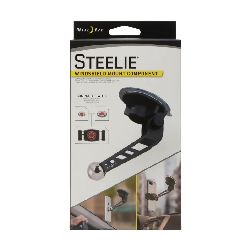 Steelie Black/silver Windshield Cell Phone Mount For All Mobile Devices