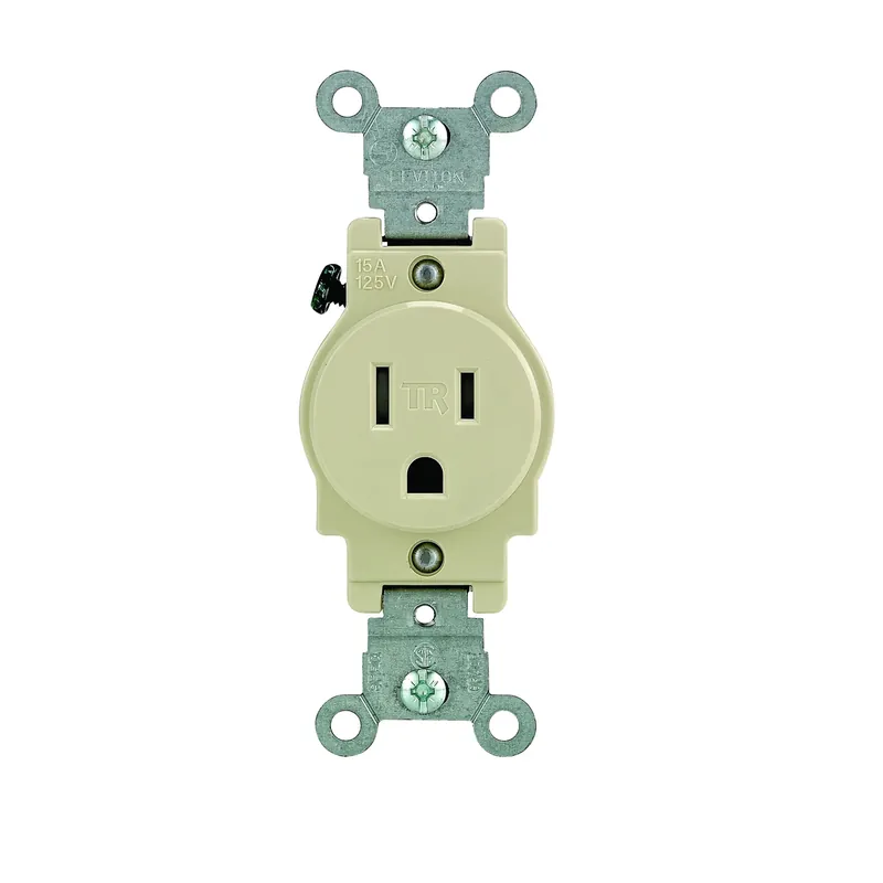 Leviton 15 Amps 125 V Single Ivory Tamper Resistant Outlet 5-15R 1 Pk