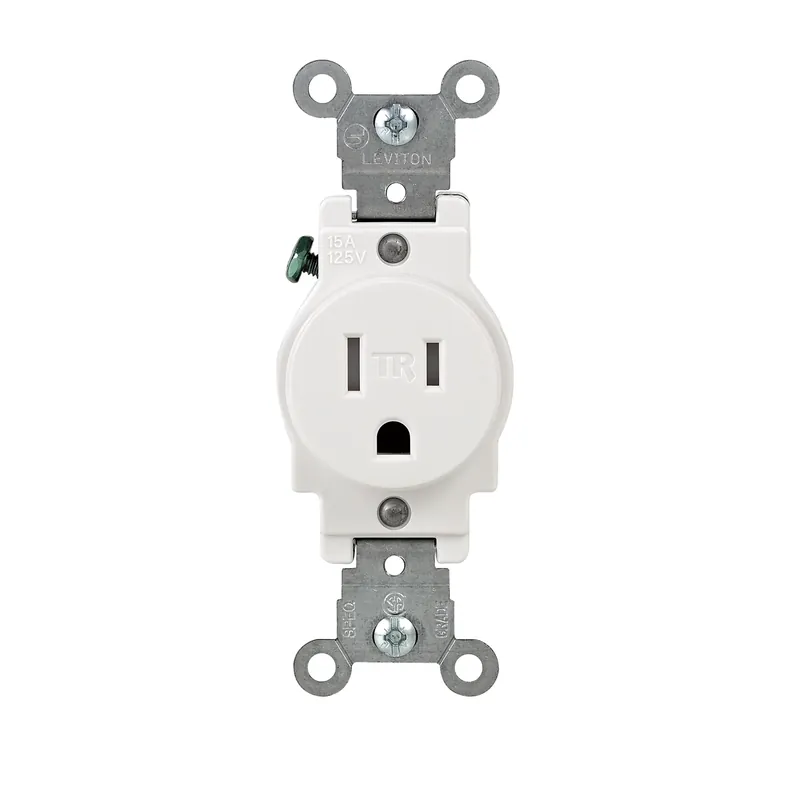Leviton 15 Amps 125 V Single White Tamper Resistant Outlet 5-15R 1 Pk