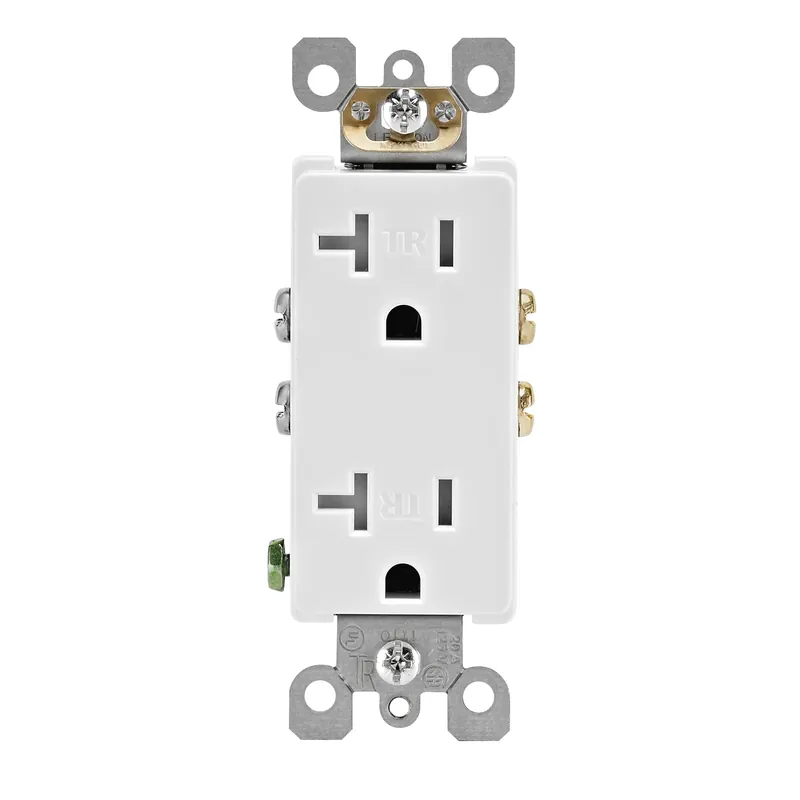 Leviton Decora 20 Amps 125 V Duplex White Outlet 5-20R 1 Pk