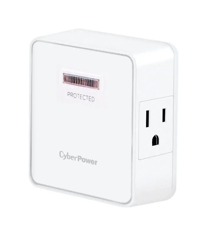 Ht200w 1500 Joules 2 Outlets Surge Protector Wall Tap White
