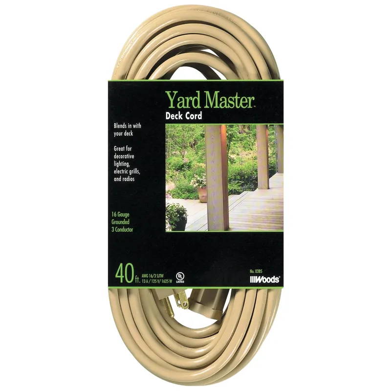 Yard Master 40 Ft. Beige Outdoor Extension Cord 16/3 With 3 Outlets