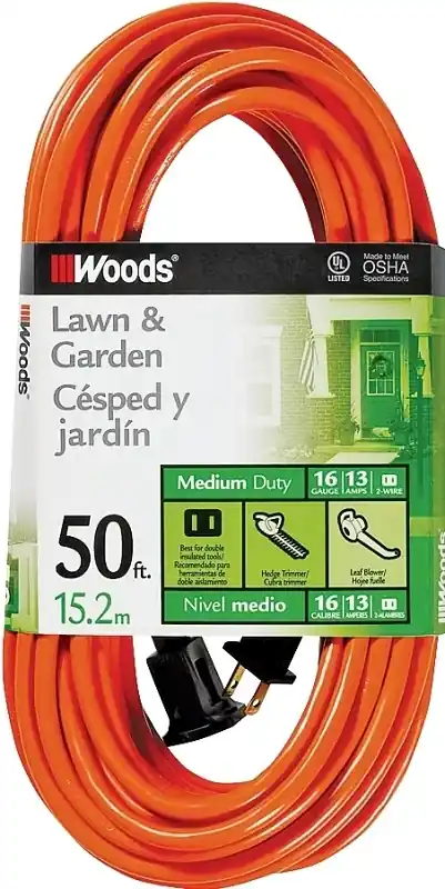 Outdoor 50 Ft L Orange Extension Cord 16/2 Heavy-duty