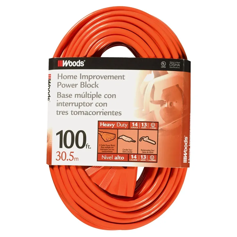 14/3 Sjtw 300 V 100 Ft. L Multi-outlet Power Cord
