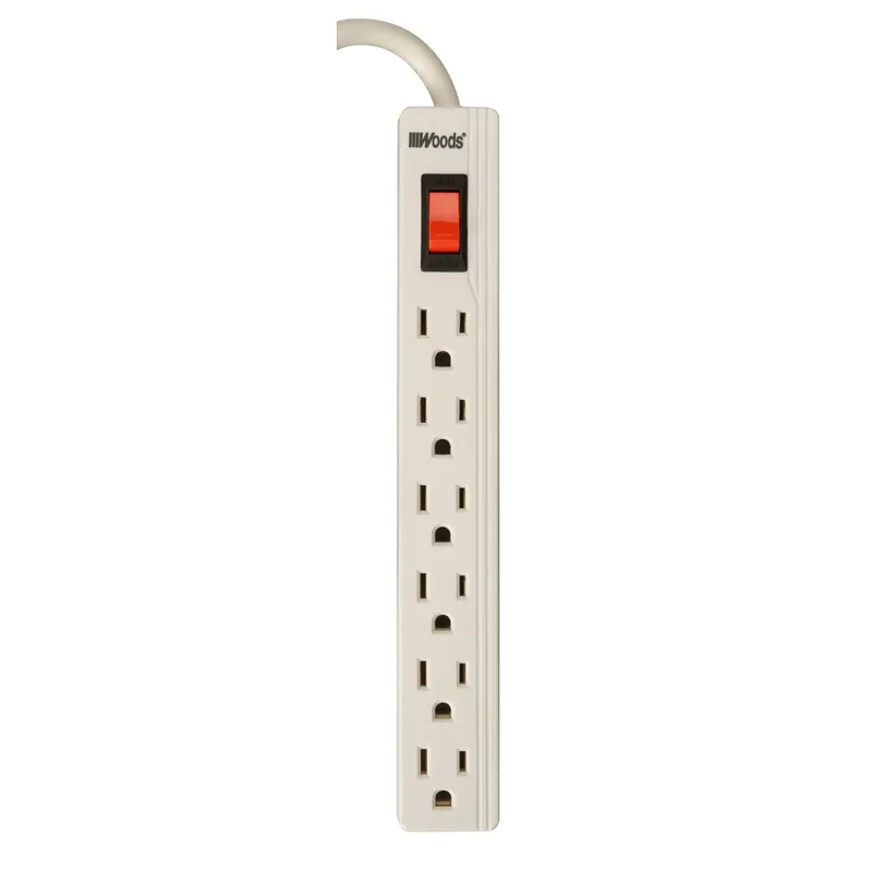 6-outlet White Power Strip With 2 Ft. Cord And Circuit Breaker