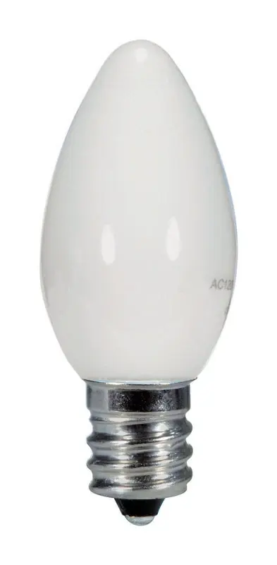 Satco C7 E12 (Candelabra) LED Bulb Warm White 5 Watt Equivalence 1 Pk