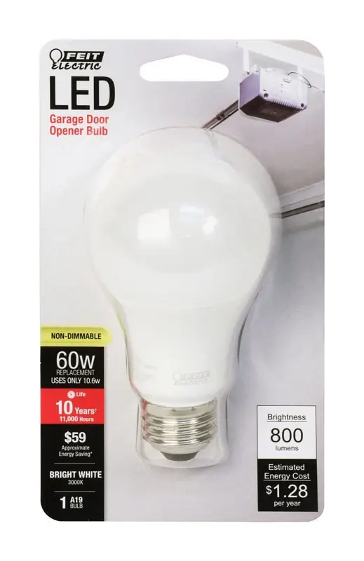 Feit A19 E26 (Medium) LED Bulb Bright White 60 Watt Equivalence 1 Pk