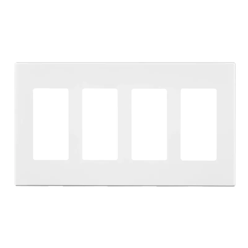 Leviton White 4 Gang Polycarbonate Decorator Screwless Wall Plate 1 Pk