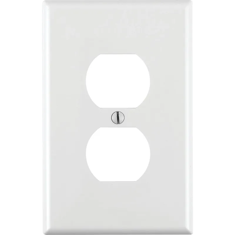 Mid-way 1-gang Thermoplastic Nylon Outlet Wall Plate, White - R62-00pj8-00w
