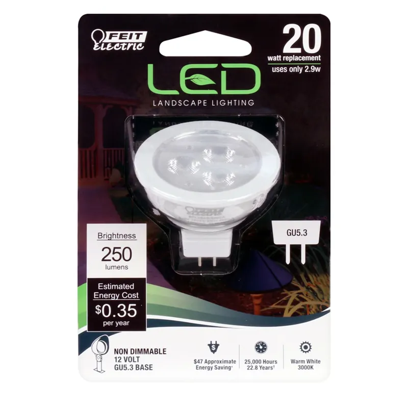 Feit MR16 GU5.3 LED Bulb Warm White 20 Watt Equivalence 1 Pk