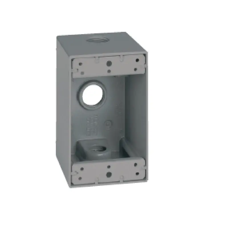 25.5 Cu In Rectangle Metallic 1 Gang Weatherproof Box Gray