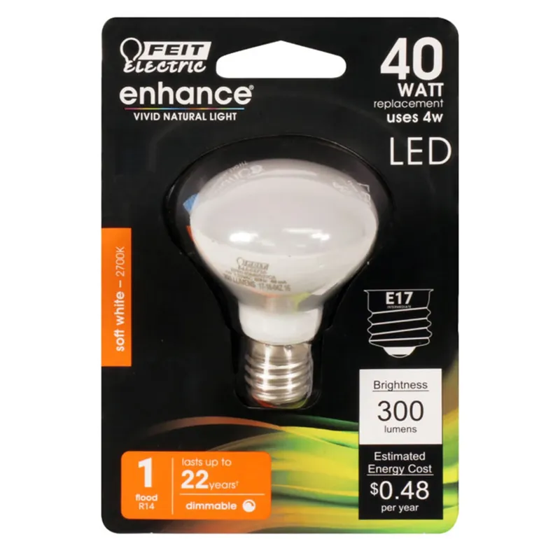 Feit Enhance R14 E17 (Intermediate) LED Bulb Soft White 40 Watt Equivalence 1 Pk