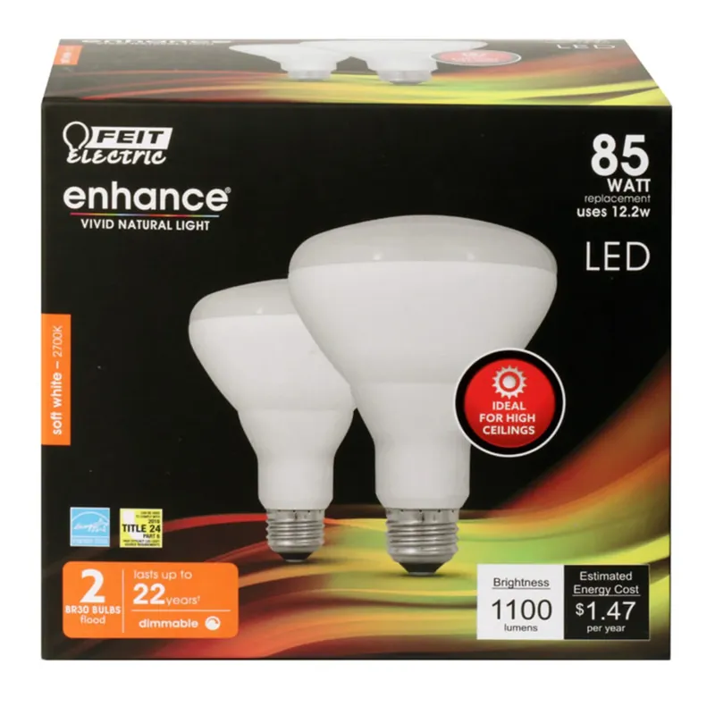 Feit Enhance BR30 E26 (Medium) LED Bulb Soft White 85 Watt Equivalence 2 Pk