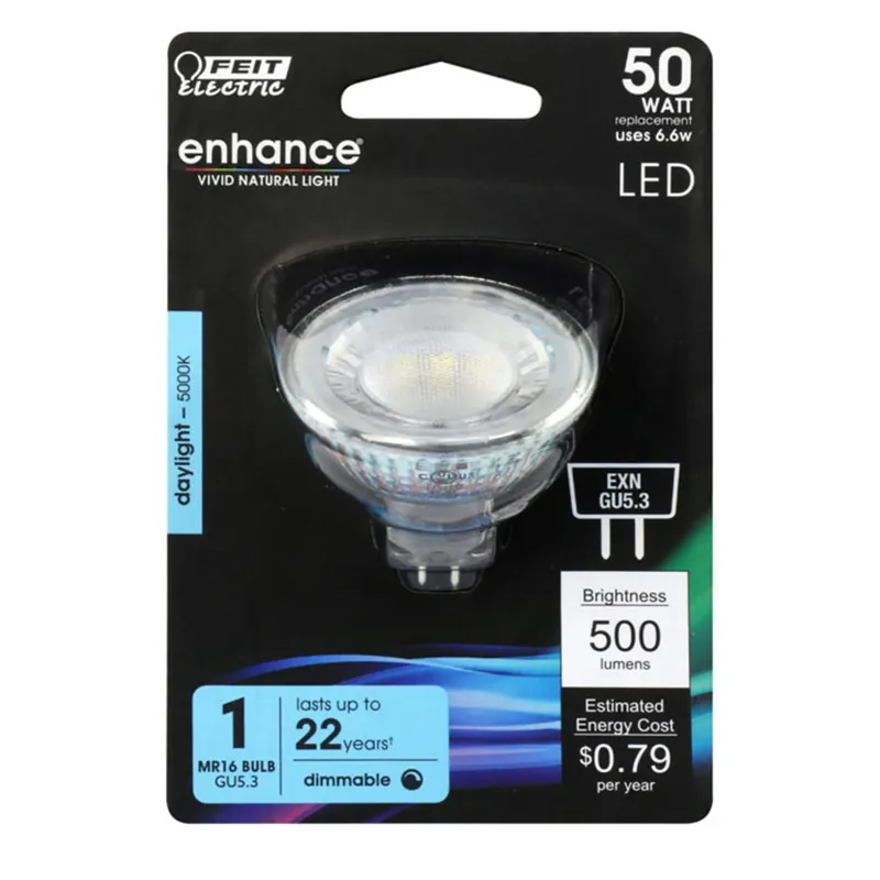 Feit Enhance MR16 GU5.3 LED Bulb Daylight 50 Watt Equivalence 1 Pk