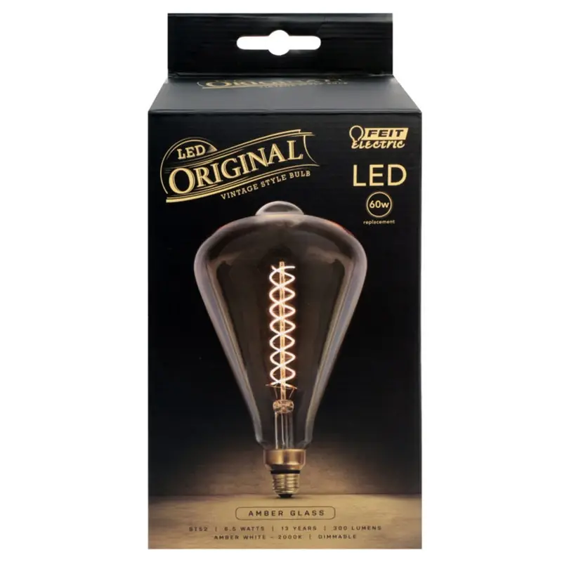 Feit ST52 E26 (Medium) LED Bulb Amber 60 Watt Equivalence 1 Pk