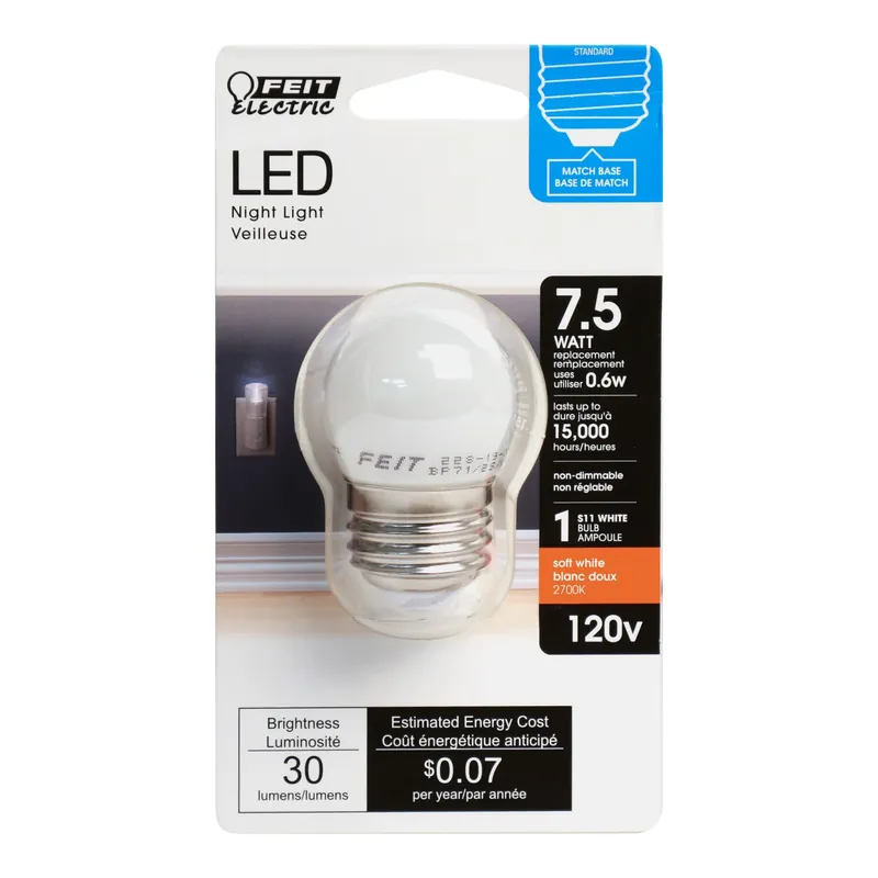 Feit S11 E26 (Medium) LED Bulb Soft White 7.5 Watt Equivalence 1 Pk