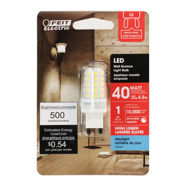 Feit T4 G9 LED Bulb Daylight 40 Watt Equivalence 1 Pk