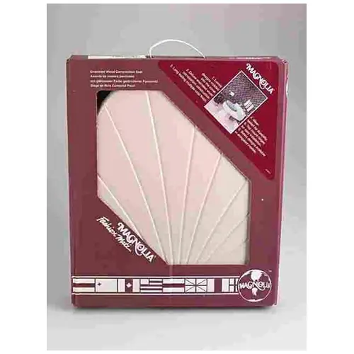 Designer Sculptured Shell Molded Wood Toilet Seat, Round, White, Model 22eca 000