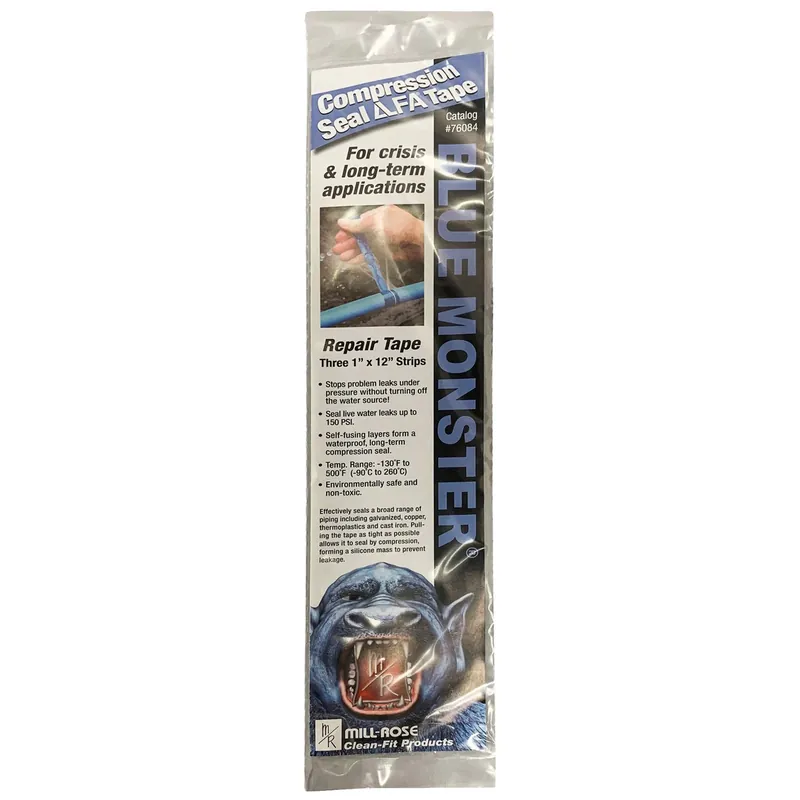 Mill Rose Blue Monster Blue 1 In. W X 12 In. L Compression Seal Tape 3 Pc