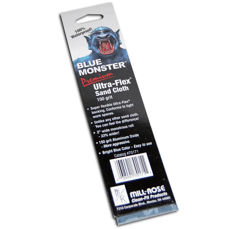 Mill Rose Blue Monster Ulta-Flex 8 In. L X 2 In. W 150 Grit Aluminum Oxide Sanding Cloth 10 Pk