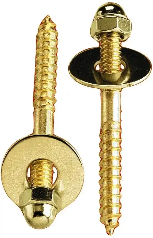 Plumb Pak Toilet Screw Set Brass Plated Steel