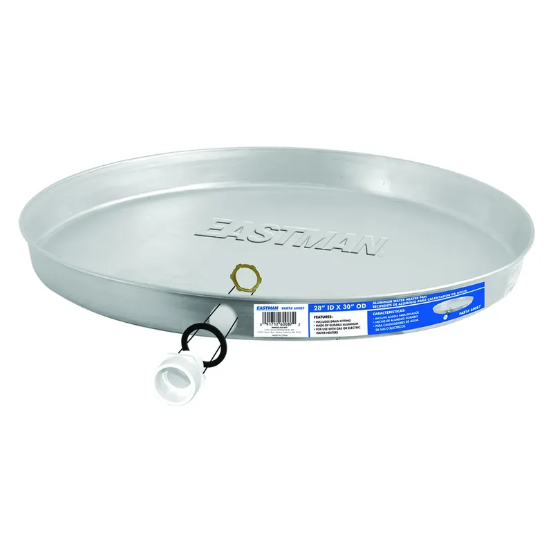 Aluminum Gas Water Heater Pan 30 In. With Pvc Drain Fitting